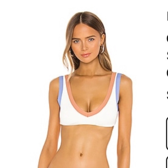 l*space Other - L*Space Lala Ribbed Bikini Swim Top Tangy, Lemon Drop, Cream Size M